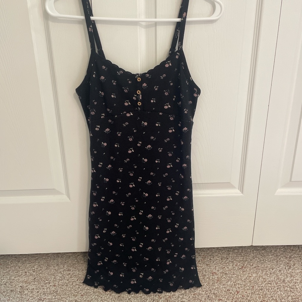 Floral Black Mini Dress